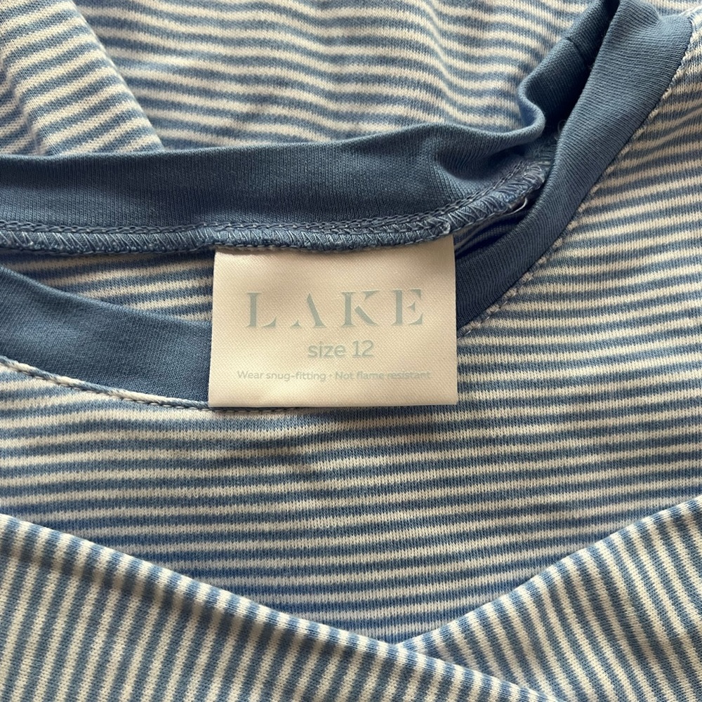 Lake Kids Long-Long Set in Hydrangea Stripe